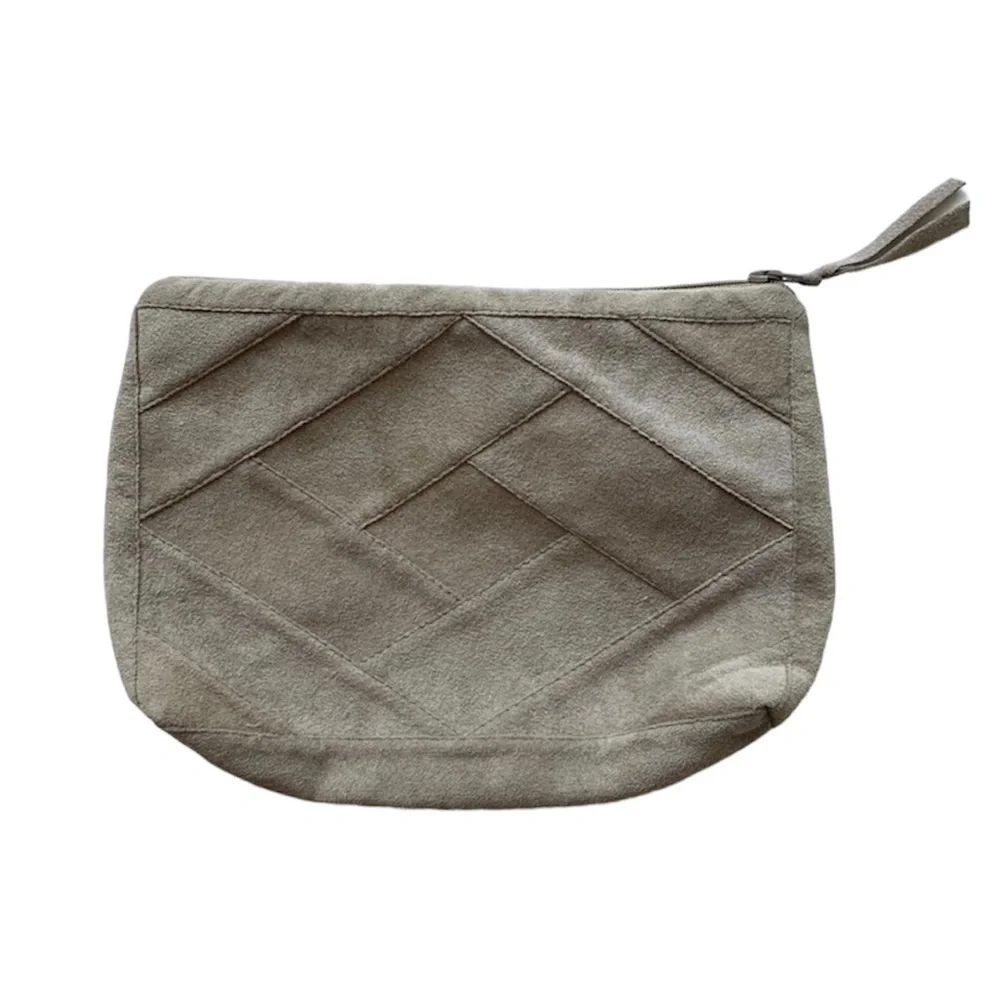 Vintage Dorli UltraSuede Tan Suede Zipper Pouch